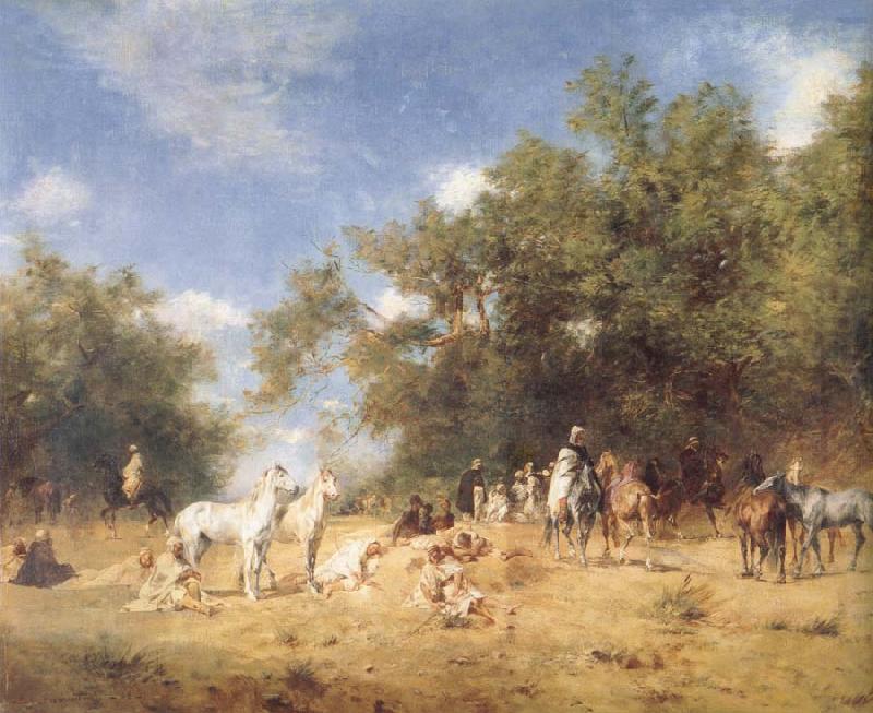 Arab Horsemen Resting, Eugene Fromentin
